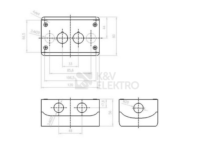 Obrázek produktu Skříňka pro povrchovou montáž šedá EATON M22-I2 216537 1