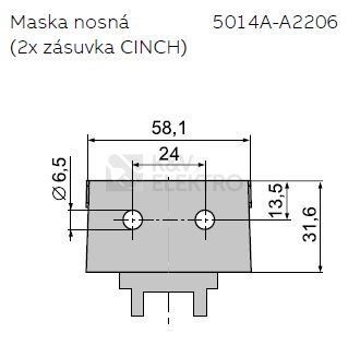 Obrázek produktu ABB nosná maska 5014A-A2206 Tango, Future Linear, Solo, Busch-axcent, Impuls, Alpha exclusive CINCH 1