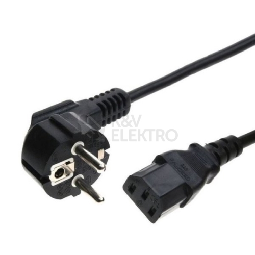  Síťový napájecí kabel PC 2m N5/863107-1-2/2 3x1 černá úhlová vidlice/konektor IEC320 rovný