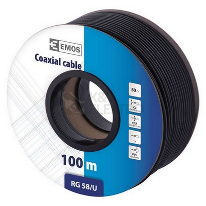 Obrázek produktu Koaxiální kabel venkovní RG58U EMOS S5212 černý 4