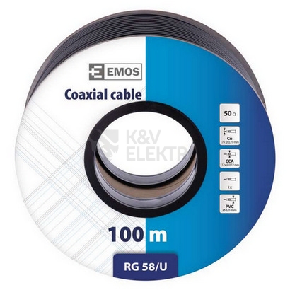 Obrázek produktu Koaxiální kabel venkovní RG58U EMOS S5212 černý 5