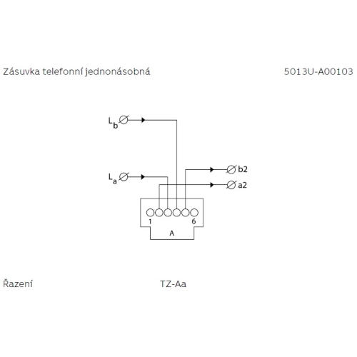 ABB telefonní zásuvka RJ12 5013U-A00103 jednonásobná