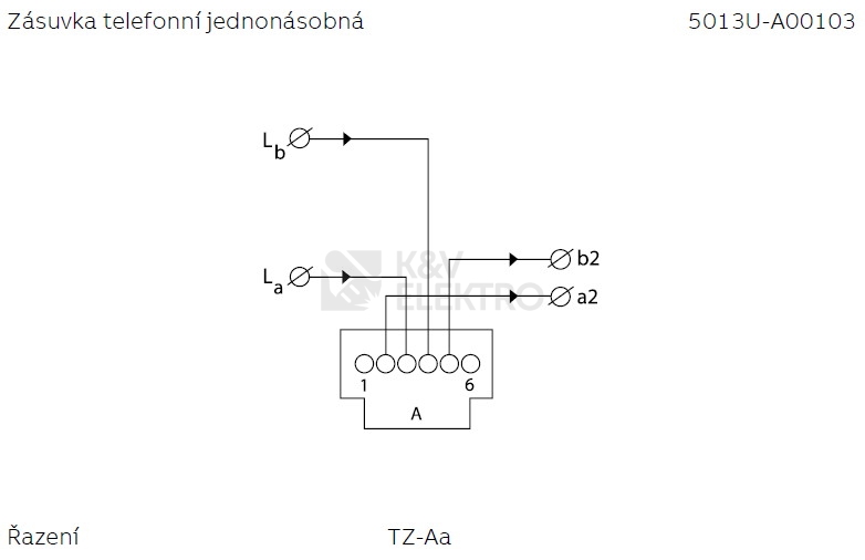 Obrázek produktu  ABB telefonní zásuvka RJ12 5013U-A00103 jednonásobná 1