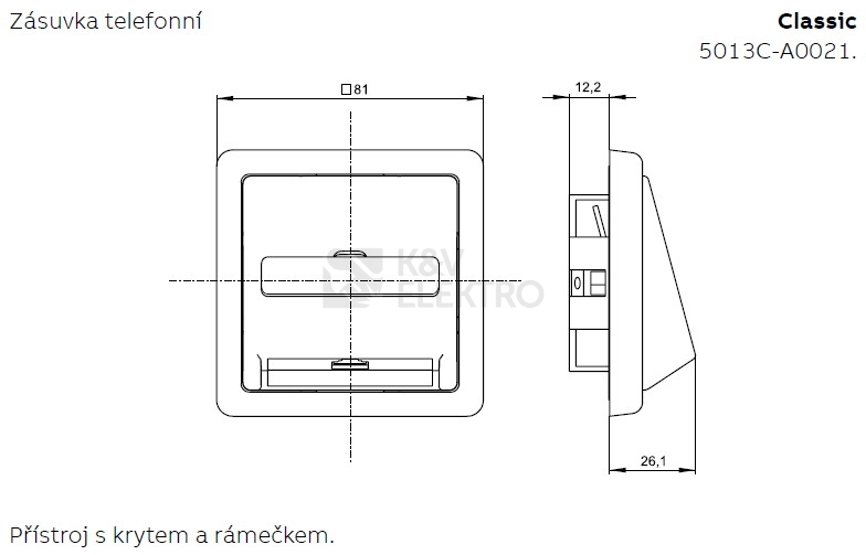 Obrázek produktu KRYT TELEFONNI ZASUVKY 5013C-A00215 H3 1