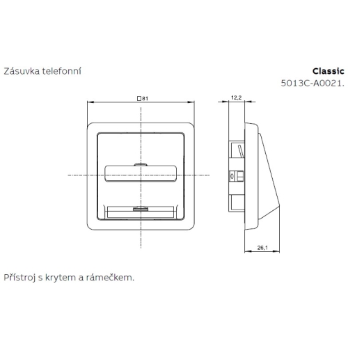 ABB Classic kryt zásuvky telefonní jasně bílá 5013C-A00213 B1