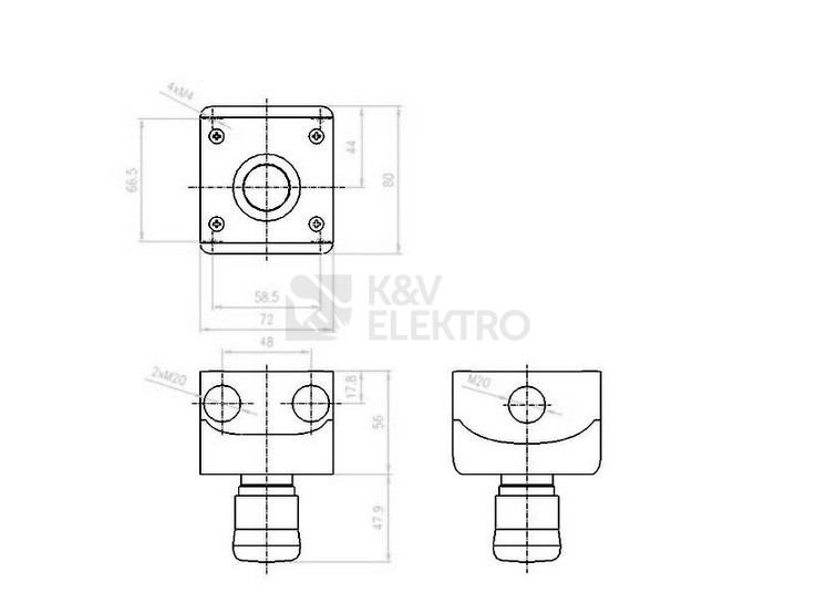 Obrázek produktu Tlačítko nouzového zastavení v krabici EATON M22-PV/KC11/IY 216525 1