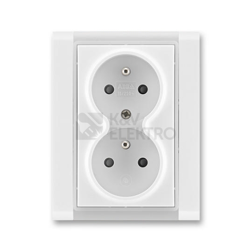 ABB Time dvojzásuvka bílá/ledová bílá 5512F-C02359 01