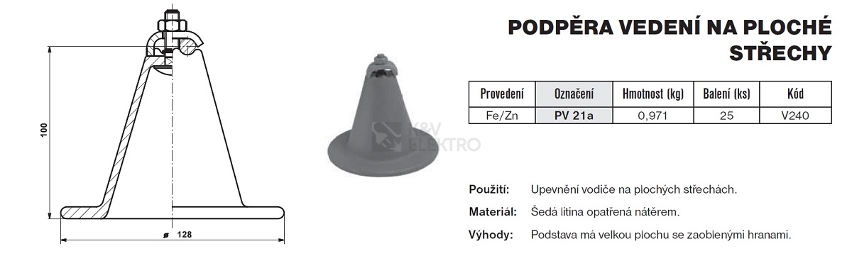 Obrázek produktu Podpěra vedení PV 21a TREMIS 1