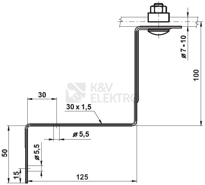 Obrázek produktu Podpěra vedení pod tašky PV 11b TREMIS V175 1