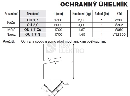 Obrázek produktu Ochranný úhelník OU 2,0 TREMIS V365 1