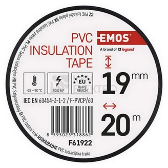 Obrázek produktu Izolační páska EMOS F61922 19mm x 20m černá 6