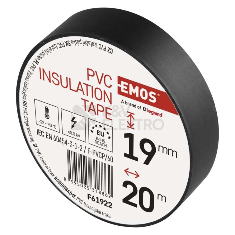 Obrázek produktu Izolační páska EMOS F61922 19mm x 20m černá 7
