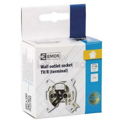 Obrázek produktu Anténní televizní zásuvka TV+R EU3601P koncová EMOS J0203 3