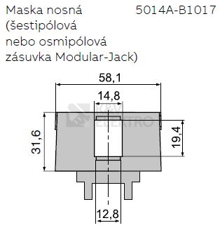 Obrázek produktu ABB nosná maska 5014A-B1017 Tango, Future Linear, Solo, Busch-axcent, Impuls, Alpha exclusive 1x keystone 1