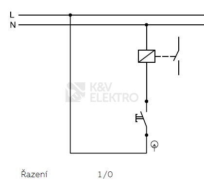 Obrázek produktu ABB Praktik tlačítko č.1/0 IP44 bílá 3553-80929 B 1