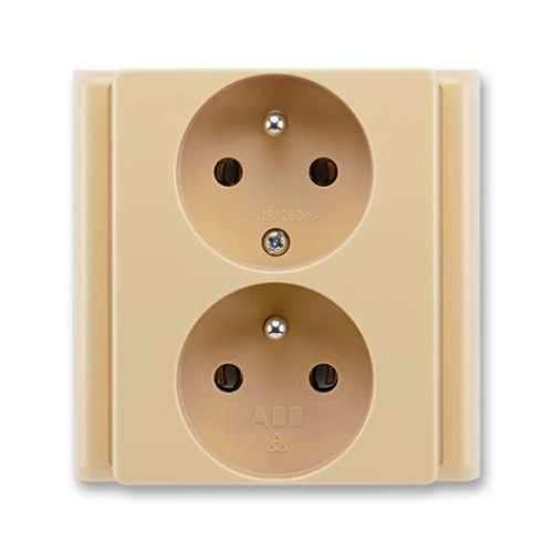 ABB Classic dvojzásuvka béžová 5512-2249 D2 polozapuštěná