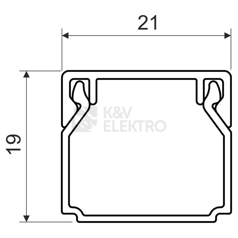 Obrázek produktu Lišta na kabely KOPOS LHD 20x20 HD 2m bílá 1