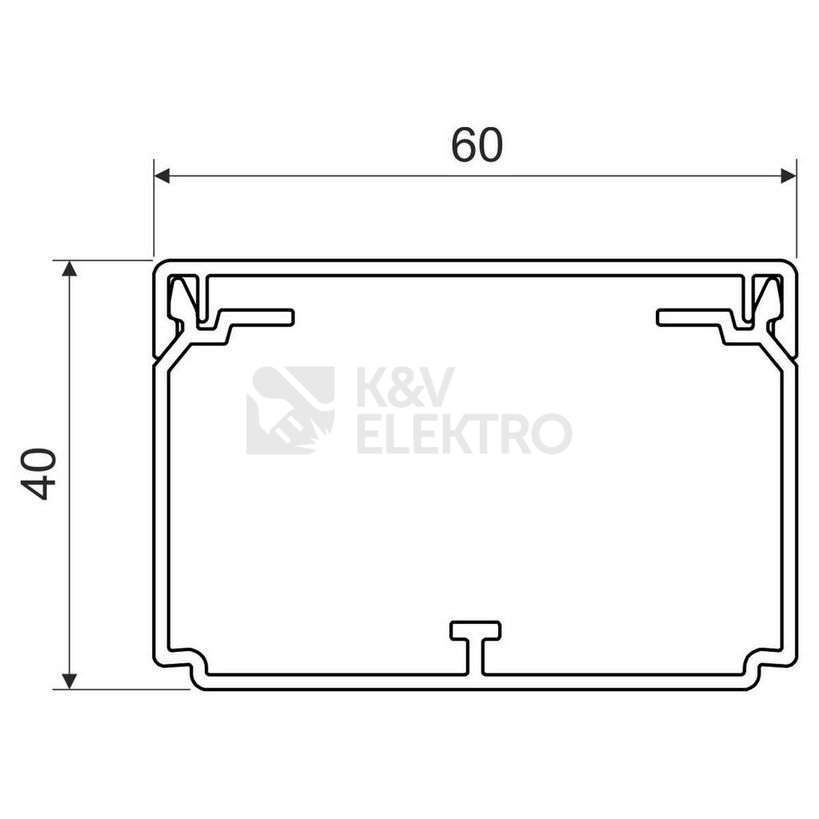 Obrázek produktu Lišta na kabely KOPOS LH 60x40 HD 2m bílá 1