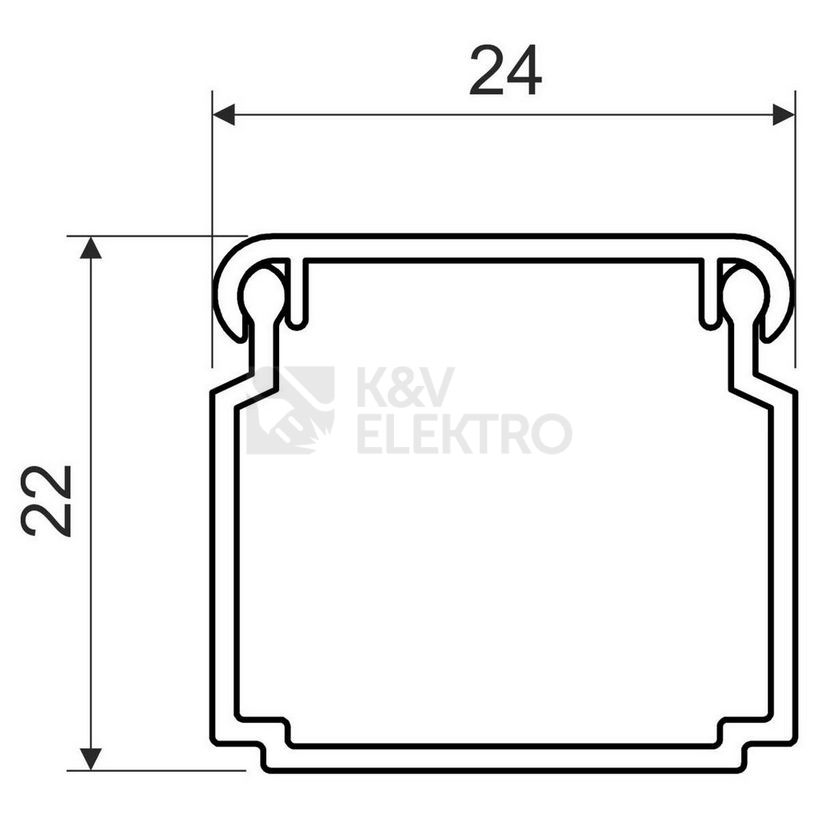 Obrázek produktu Lišta na kabely KOPOS LV 24x22 HD 2m bílá 1