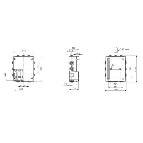 Rozvodná krabice GEWISS GW44010 380x300x120mm IP55 na omítku