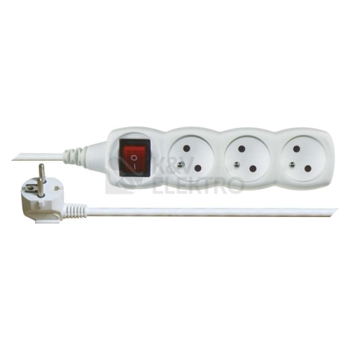 Prodlužovací kabel EMOS 5m/3zásuvky s vypínačem bílá P1315 1902130500