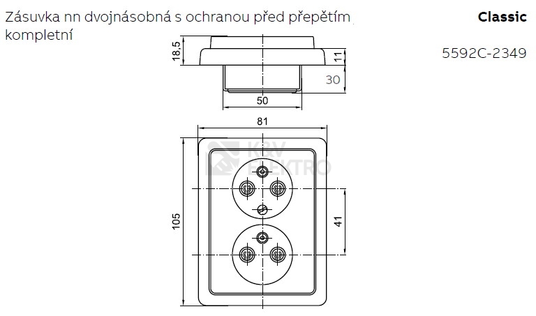 Obrázek produktu DVOJZASUVKA PREPET. OCHRANA 5592C-2349D2 1