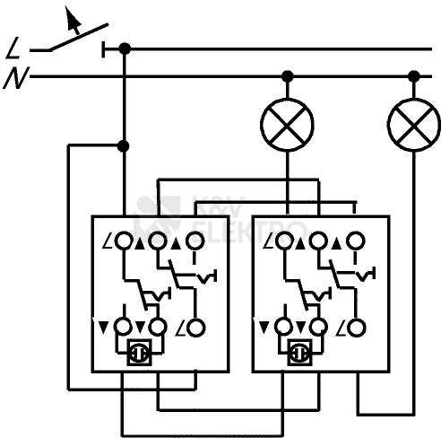 Obrázek produktu ABB Impuls vypínač č.6+6So dvojitý 1012-0-1671 (2001/6/6 U) 2CKA001012A1671 1