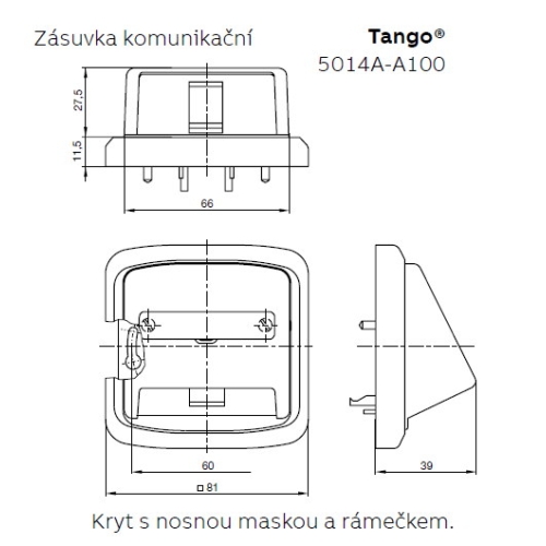 ABB Tango kryt datové zásuvky bílá 5014A-A100 B