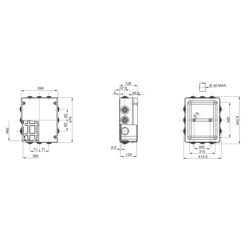 Rozvodná krabice GEWISS GW44011 460x380x120mm IP55 na omítku