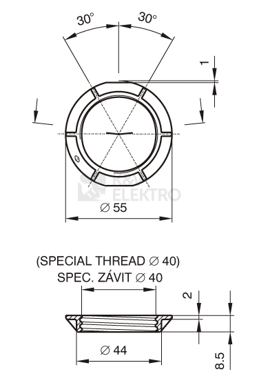 Obrázek produktu Kroužek Desko 1900-161 k objímce E27 bílá 1