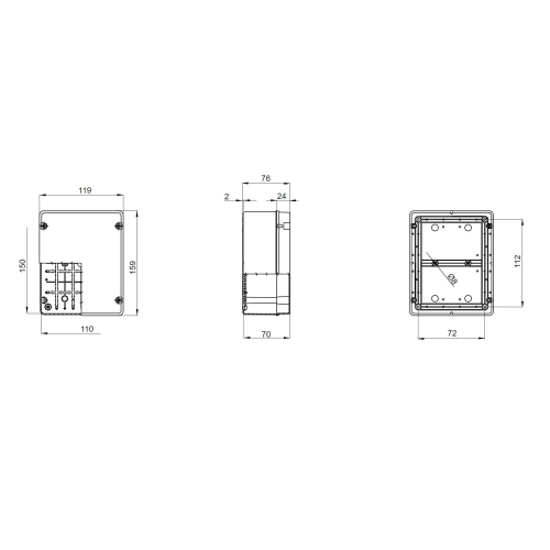 Rozvodná krabice GEWISS GW44426 150x110x70mm IP56 na omítku (obrázek 2)