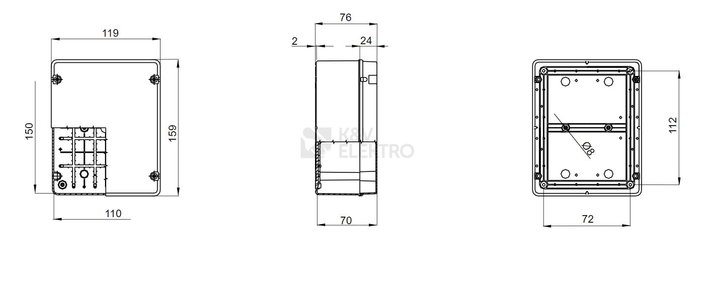 Obrázek produktu  Krabice GEWISS GW44426 159x119x76mm IP56 na omítku 1