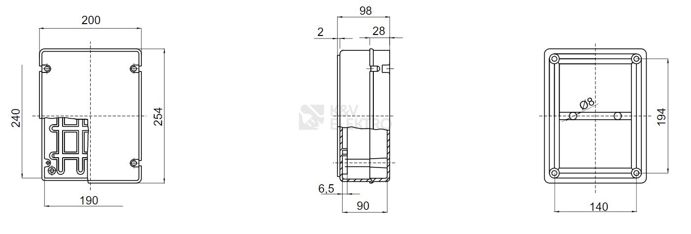Obrázek produktu Rozvodná krabice GEWISS GW44428 254x200x98mm IP56 na omítku 1
