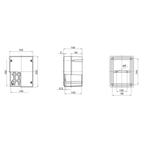 Rozvodná krabice GEWISS GW44217 190x140x140mm IP56 na omítku