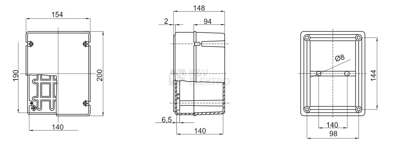 Obrázek produktu  Krabice GEWISS GW44217 200x154x148mm IP56 na omítku 1