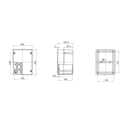 Rozvodná krabice GEWISS GW44218 240x190x160mm IP56 pod omítku