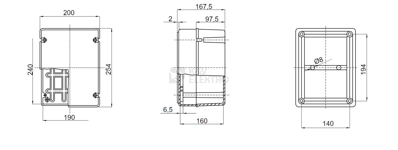 Obrázek produktu  Krabice GEWISS GW44218 254x200x167mm IP56 pod omítku 1