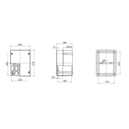 Rozvodná krabice GEWISS GW44219 300x220x180mm IP56 na omítku