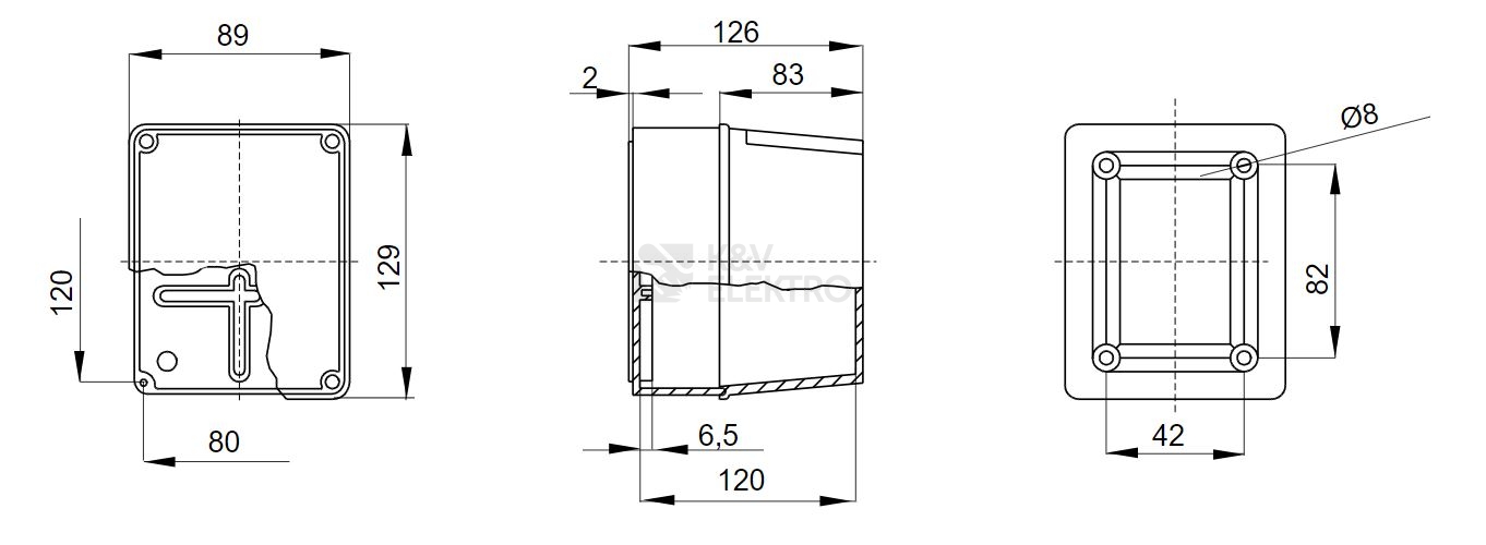 Obrázek produktu Rozvodná krabice GEWISS GW44215 129x89x126mm IP56 na omítku 1