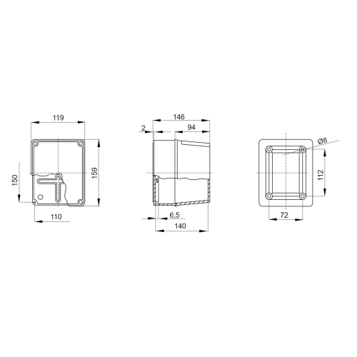 Rozvodná krabice GEWISS GW44216 150x110x140mm IP56 na omítku