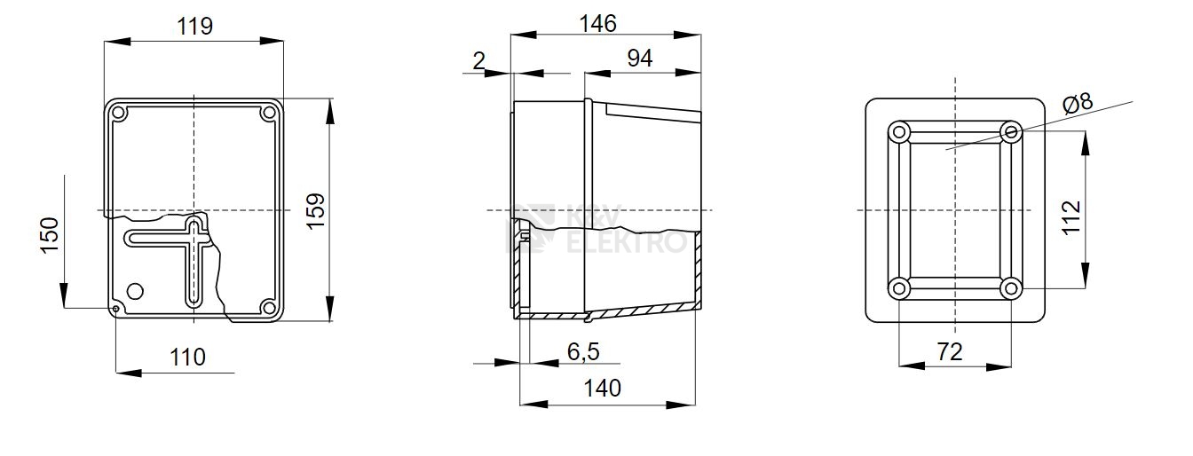 Obrázek produktu  Krabice GEWISS GW44216 159x119x146mm IP56 na omítku 1