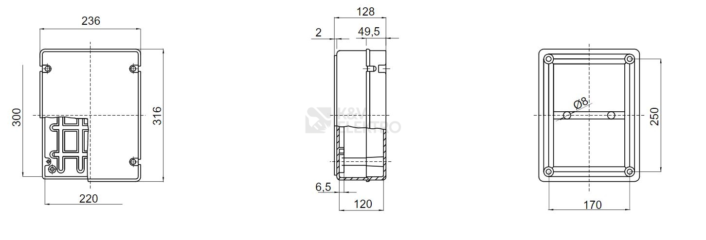 Obrázek produktu  Krabice GEWISS GW44209 316x236x128mm IP56 na omítku 1