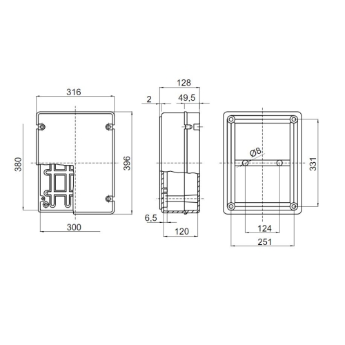 Rozvodná krabice GEWISS GW44210 380x300x120mm IP56 na omítku