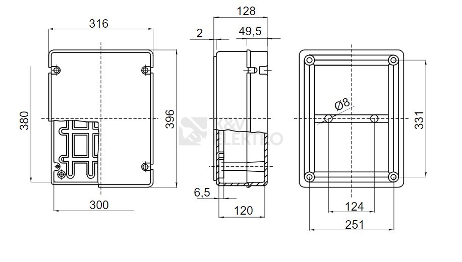 Obrázek produktu Krabice GEWISS GW44210 396x316x128mm IP56 na omítku 1