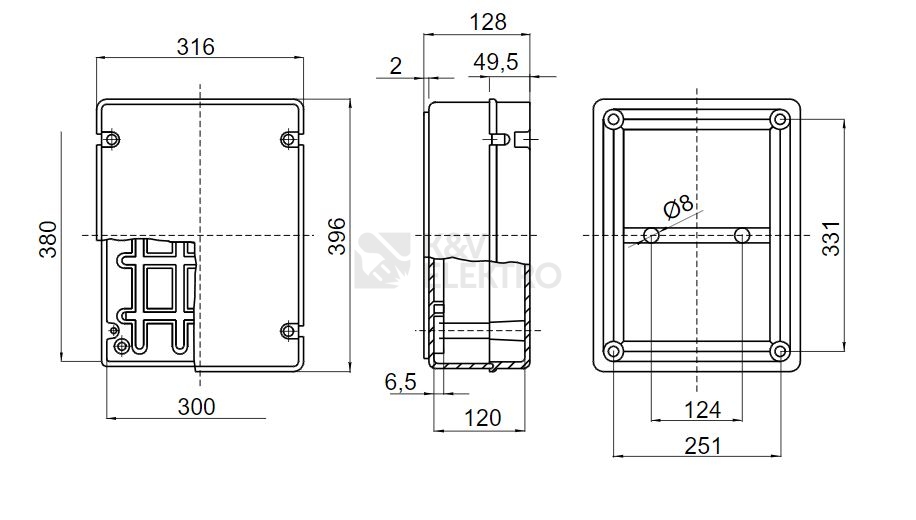 Obrázek produktu  Krabice GEWISS GW44210 396x316x128mm IP56 na omítku 1