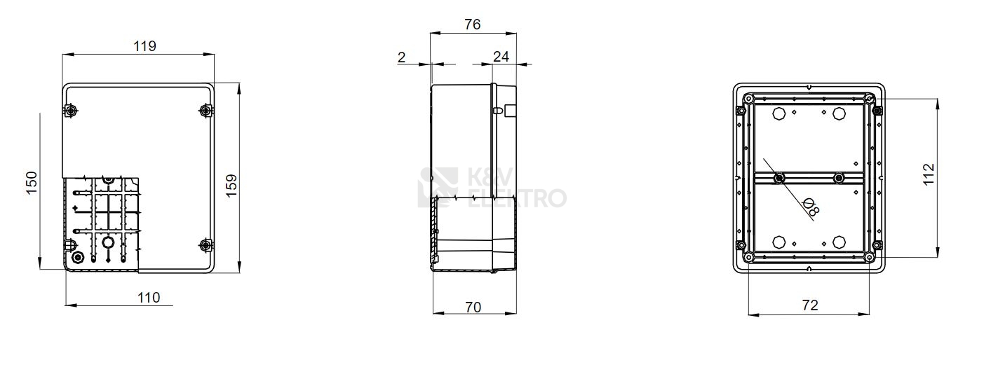 Obrázek produktu  Krabice GEWISS GW44206 159x119x76mm IP56 na omítku 1