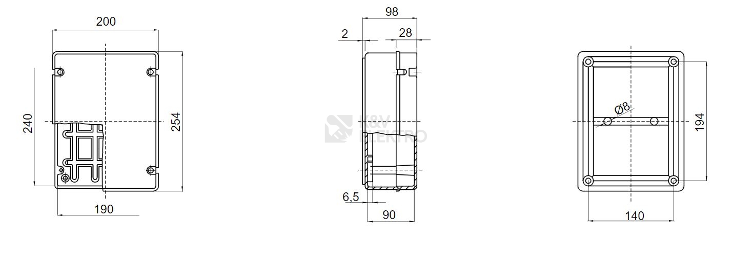 Obrázek produktu  Krabice GEWISS GW44208 254x200x98mm IP56 na omítku 1