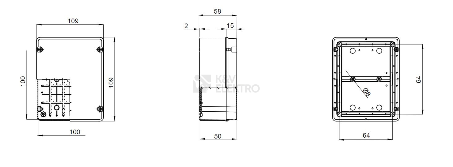 Obrázek produktu  Krabice GEWISS GW44204 109x109x58mm IP56 na omítku 1