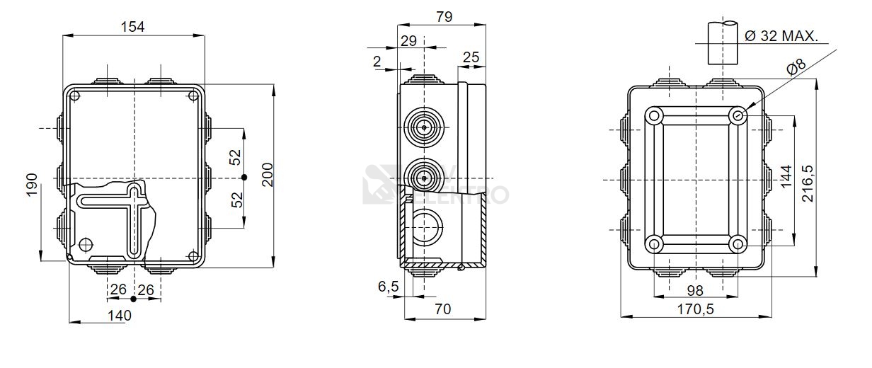 Obrázek produktu  Krabice GEWISS GW44007 200x154x79mm IP55 na omítku 1