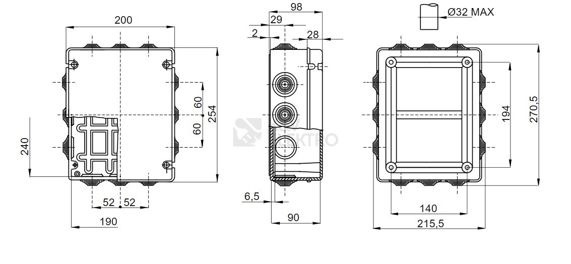 Obrázek produktu  Krabice GEWISS GW44008 254x200x98mm IP55 na omítku 1